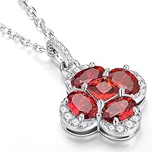 Iefil Valentines Day Gifts for Her - 925 Sterling Silver Birthstone Clover Necklace for Women, Anniversary Birthday Gifts for Wife Girlfriend Mom Daughter