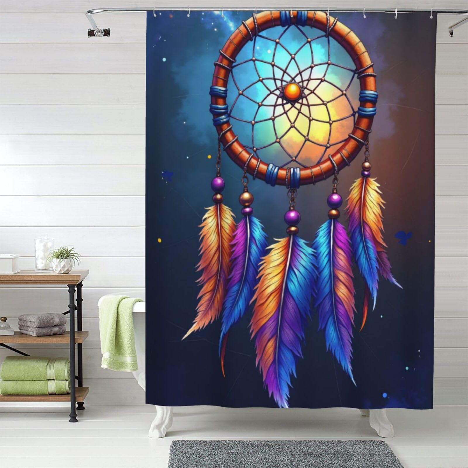 Rideau de douche haut de gamme en tissu lourd imprimé 152,4x183 cm