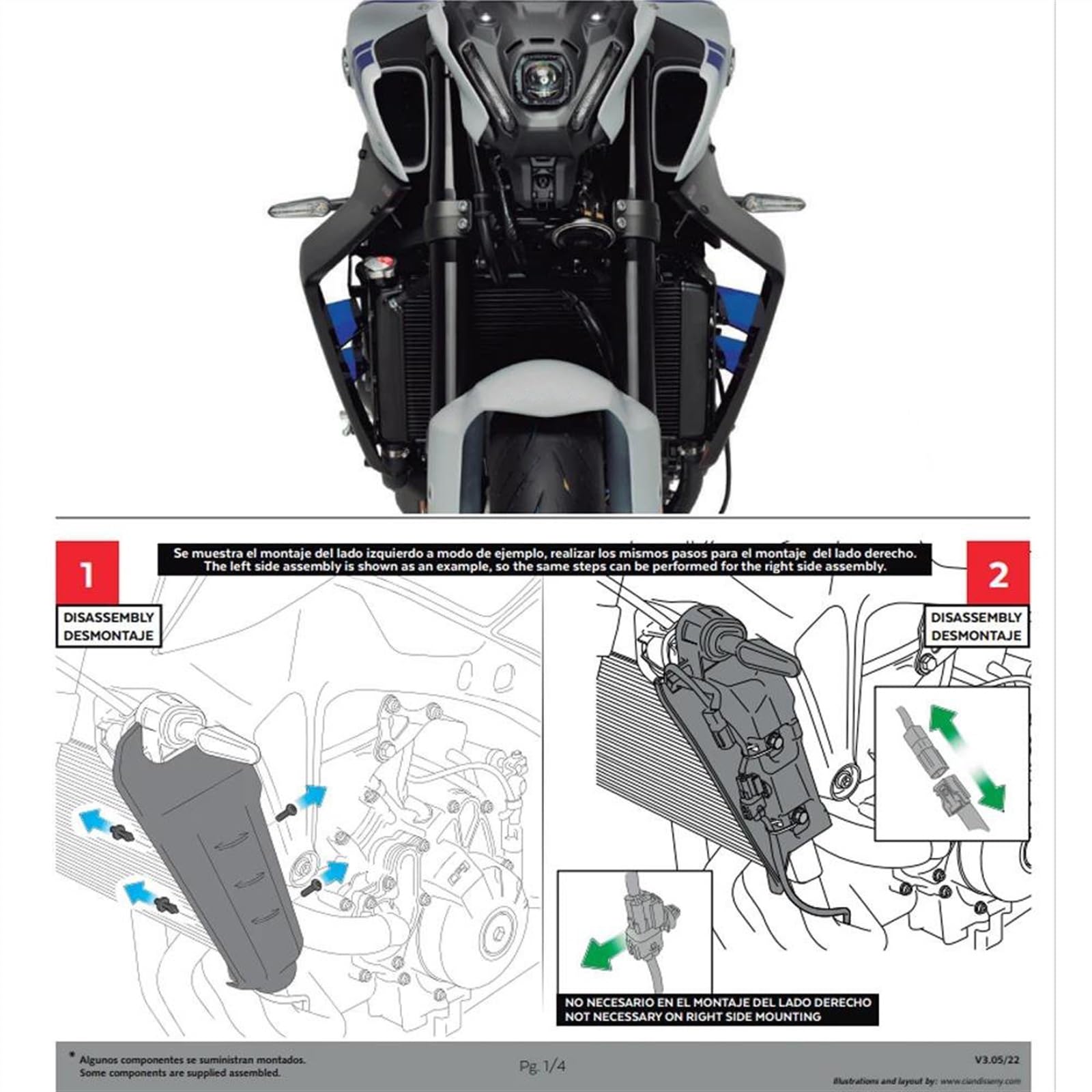 Déflecteur Aérodynamique FACULX Pour Yamaha MT-09 SP 2021-2023 - Noir ABS, Réduction Vent