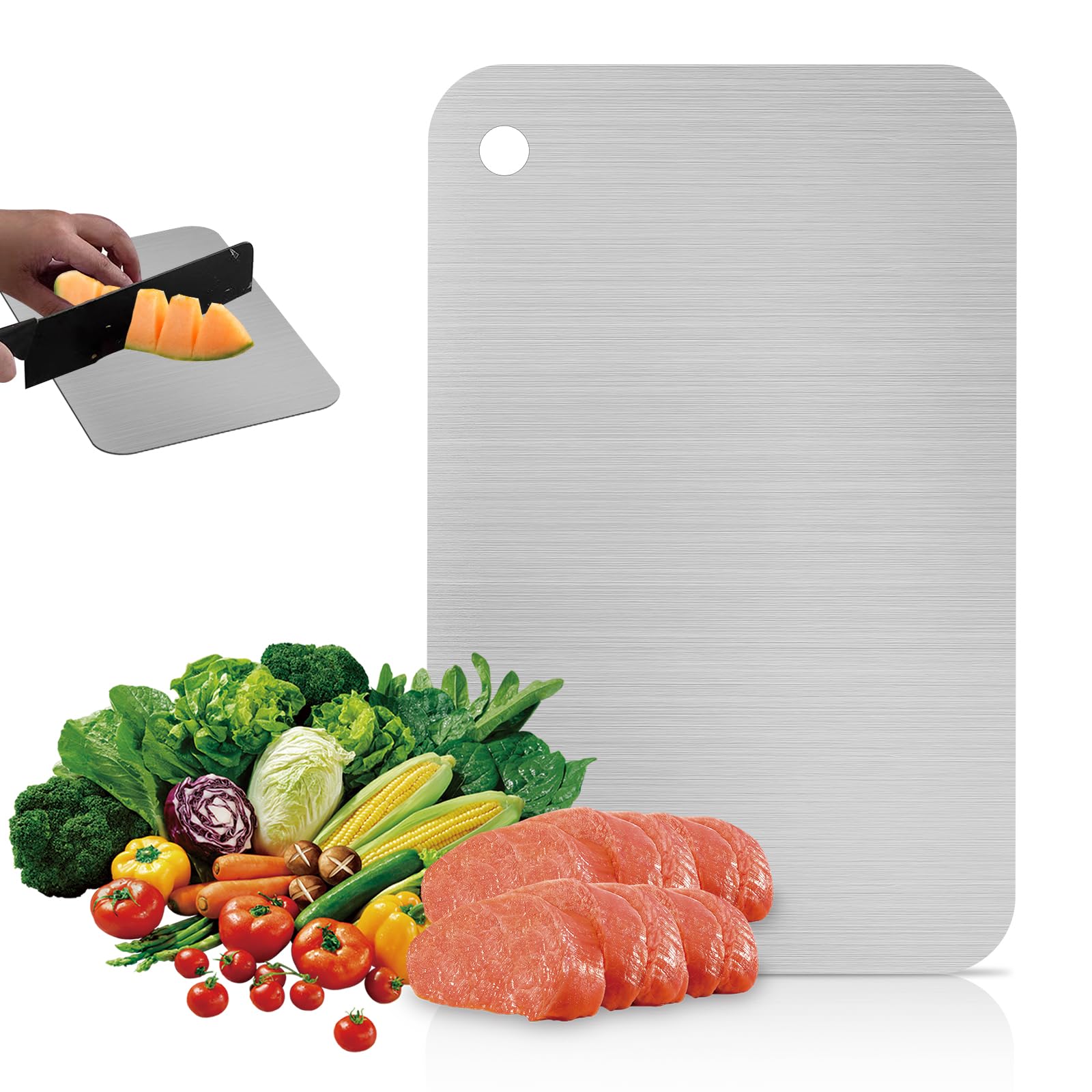 Planche à Découper En Titane, 50 * 30cm Planches De Cuisine En Titane 100% - Nouvelle Version 2025, Anti-rayures, Double Face, Sans BPA - Choix Hygiénique Et Durable Pour La Cuisine Moderne