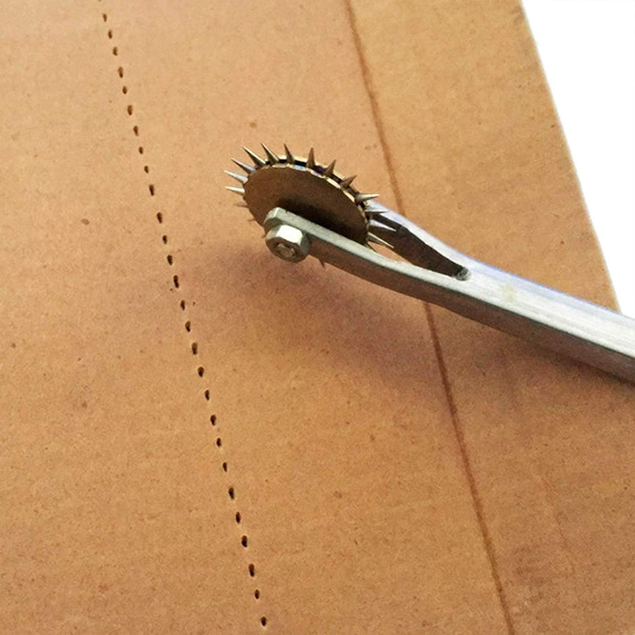 TIHOOD 2PCS Needle Point Tracing Wheel, 4mm Leather Paper ClothSewing Overstitch Wheel Tool