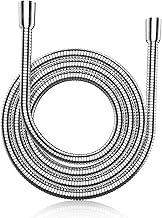 MEKO Flexible de Douche Universel (G1/2, 1.8M) en Acier Inoxydable,Tuyau Douche Anti-Torsion et Anti-Pliure,Acier Inoxydable Tuyau pour Pommeau de Douche (Argent)