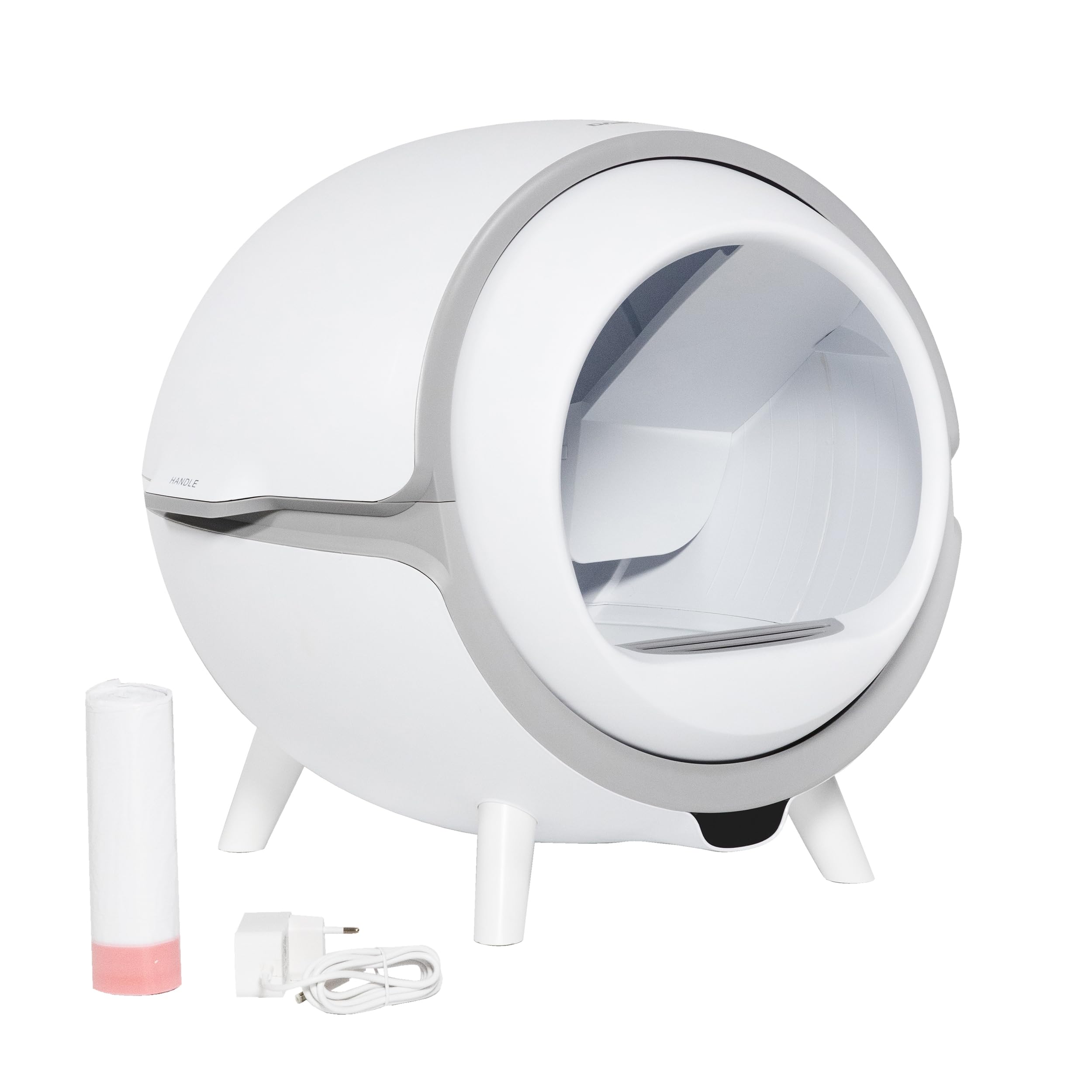 Daewoo - Lettiera Gatto Autopulente Smart 4L con Coperchio, con Sensore di Peso di Rilevamento Animale e Controllo Remoto tramite App TUYA, Silenziosa, Display LED, Cani e Gatti Accessori