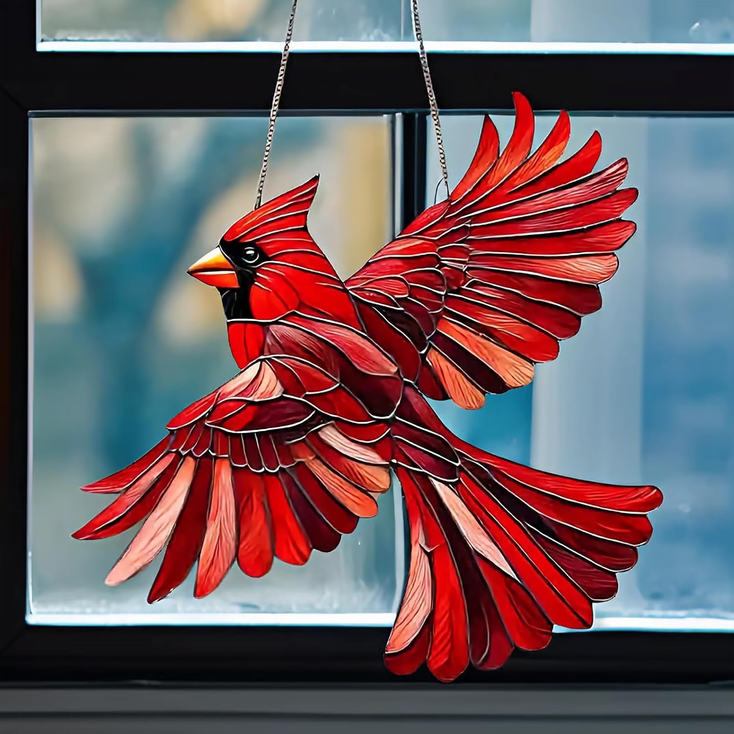 Winged Cardinal Christmas Ornaments - 2025 New Acrylic Red Bird Ornaments - Red Cardinal Christmas Tree Decorations - Garden, Farmhouse, Home - Memorial (1 Pcs) - Image 2