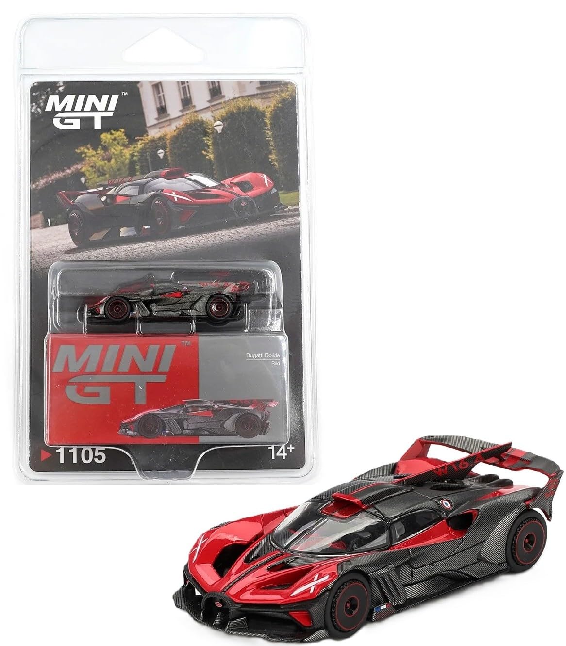 Amazon | ミニGT 1:64 ブガッティボライドW16.4レッド限定版MGT01105に