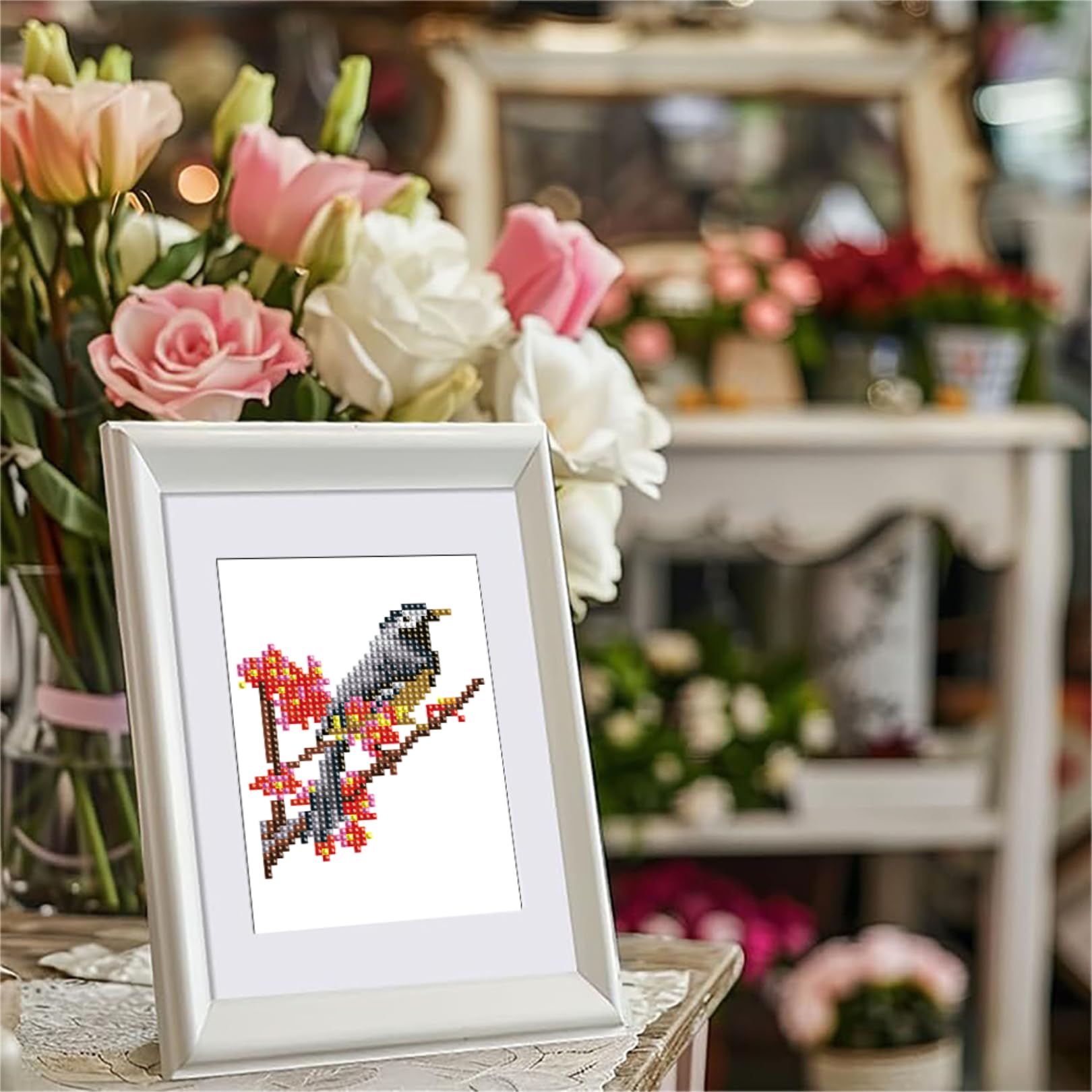 Nianxi 12Pcs Bird Mini Diamond Painting Kits for Adults,Small Diamond Art Kit Full Round Drill,Gem Art for Beginner,Gifts,Home Wall Decor (Bird) - Image 2
