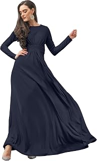 Womens Long Sleeve Flowy Empire Waist Fall Winter Party Gown