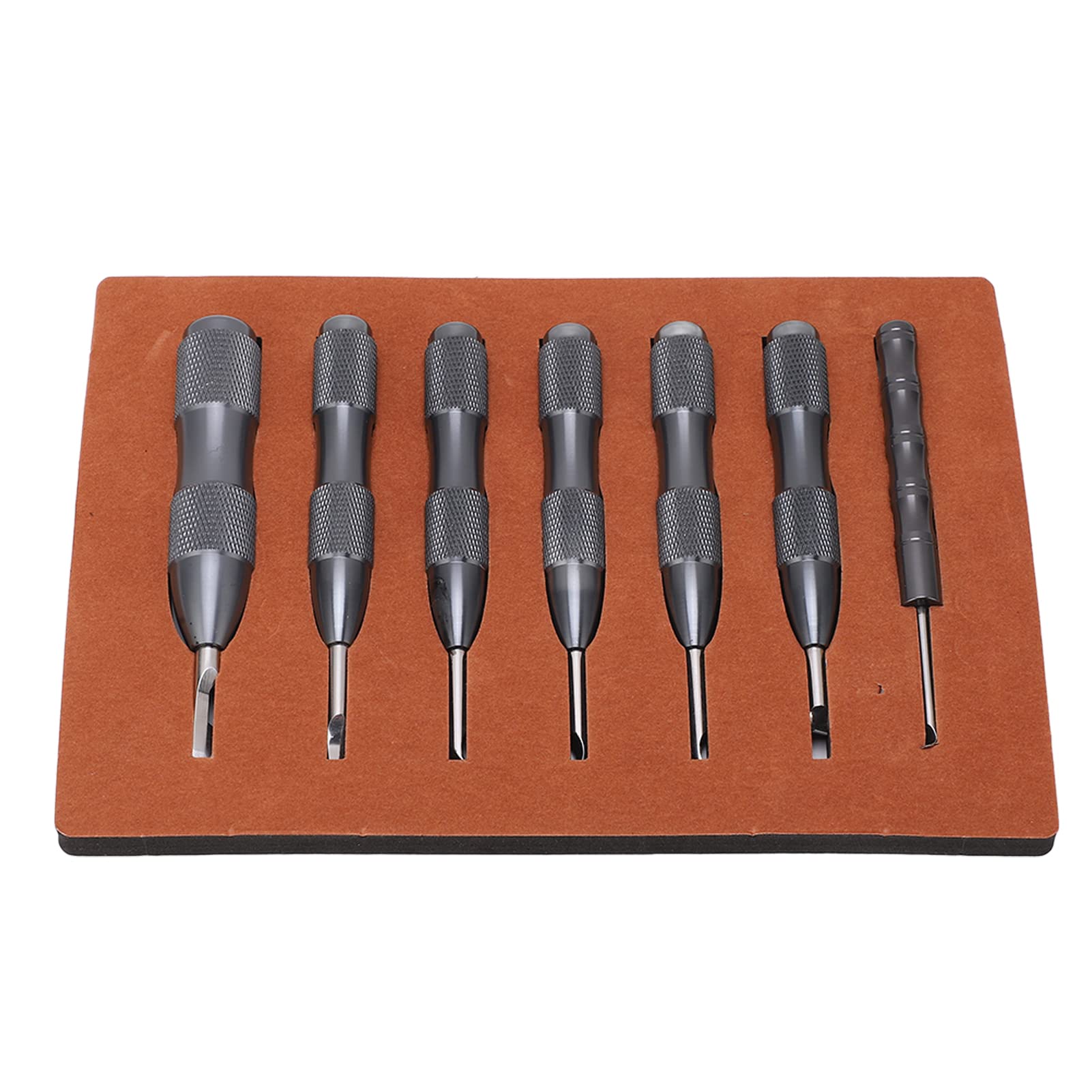 Herramienta para abrir tapa trasera de reloj, juego de aleación de aluminio de 7 piezas, kit profesional para reparación y mantenimiento de relojes (Gris)
