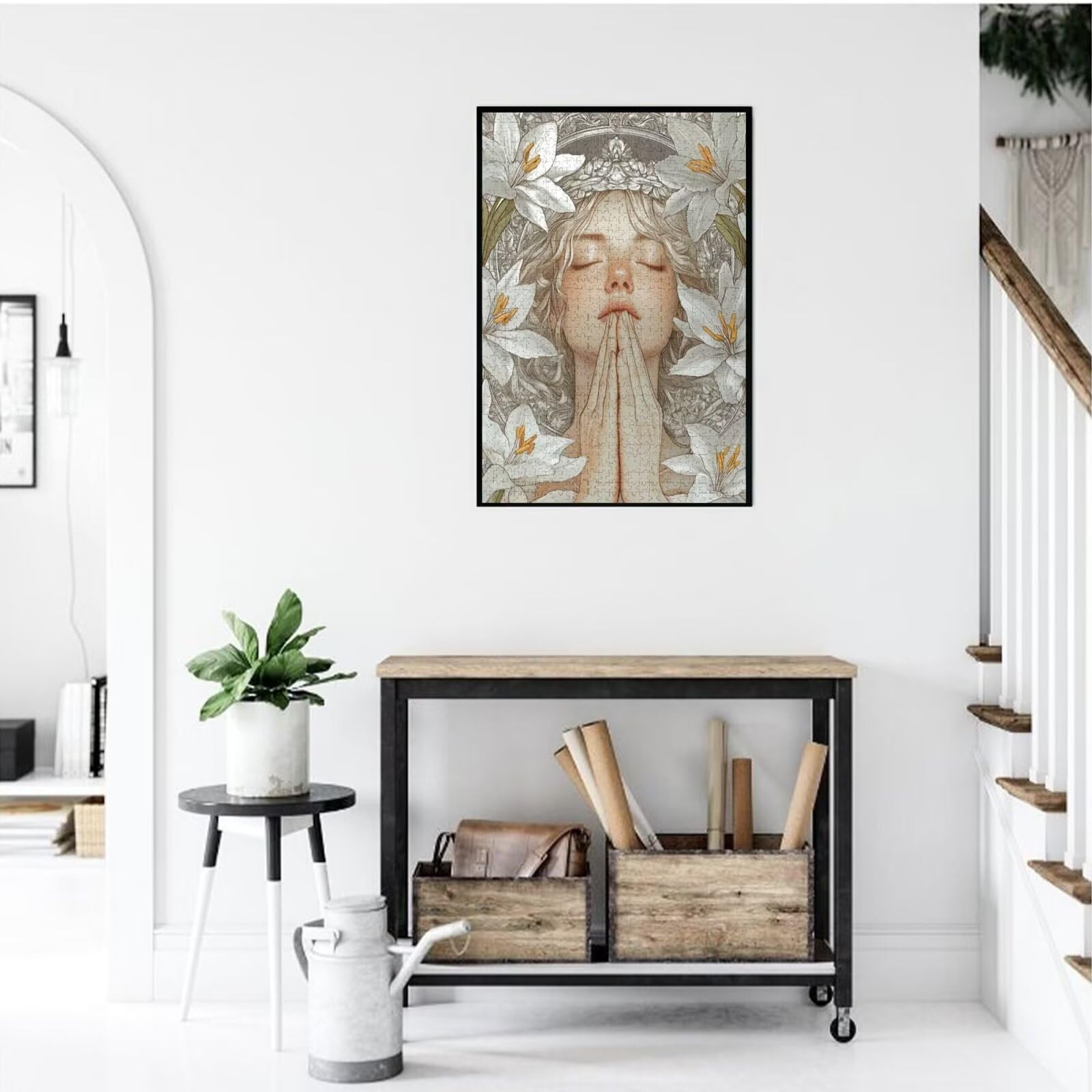 Femme Puzzle Fleur 3000 Pièces Adultes, DIY Puzzles Classiques Art avec Boîte d'emballage et Photos de Référence, Relaxation/Soulagement du Stress/Jeux Amusants, Creatif Cadeau pour Femme M-1824