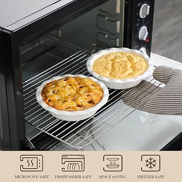 MALACASA Mini Pie Pans Set 6, 6 Inch Ceramic Quiche Tart Pans White