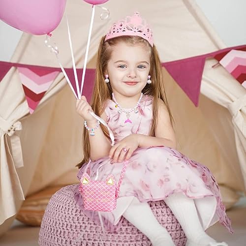 Miniatura 5 de MTGOCHA Lindo monedero de gato para niñas y niños, bolso de sirena para niñas pequeñas con joyería de vestir, monedero de princesa para niñas,