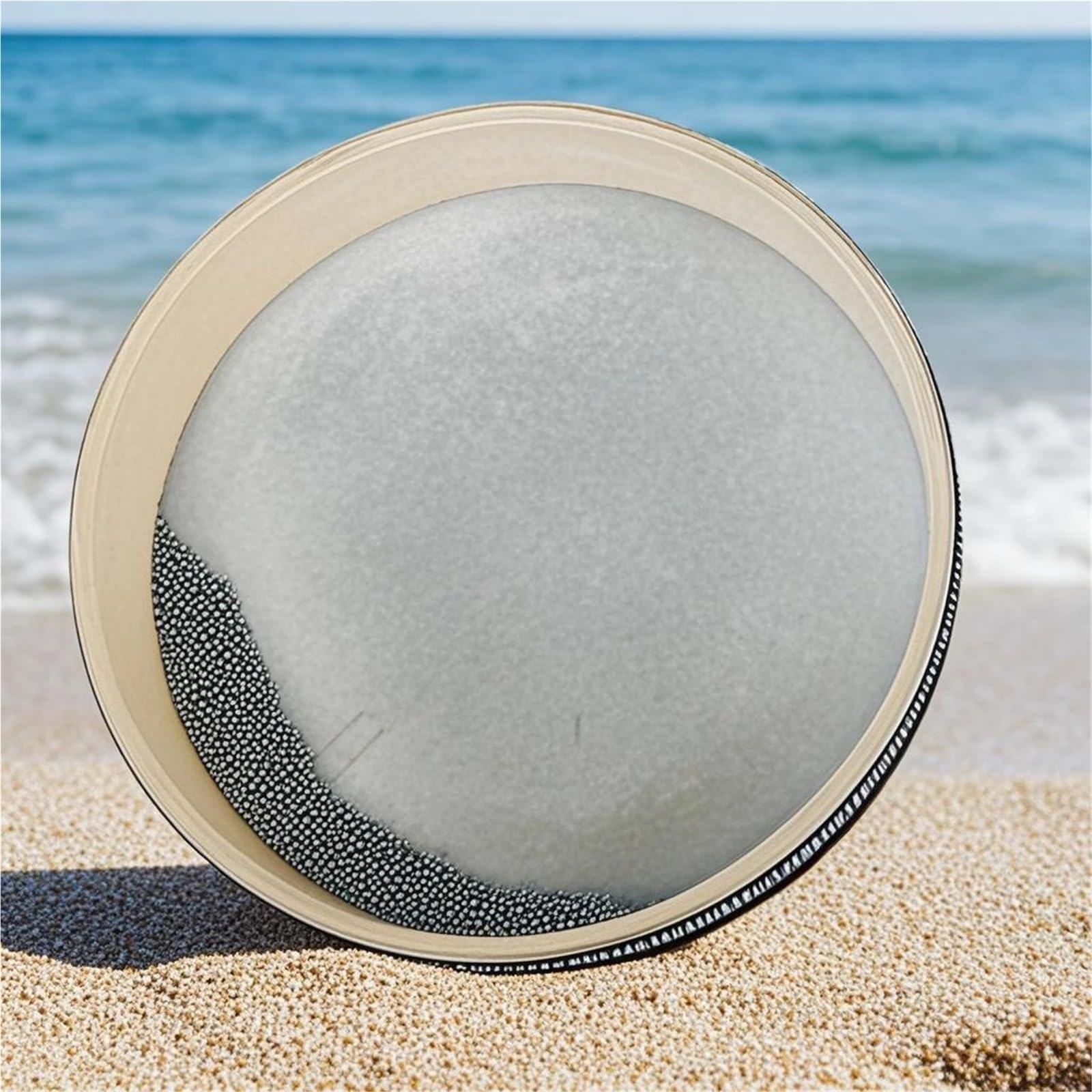 Tambor OceáNico Tambor de mano con cuentas ola mar, tambor sonido concha madera dura, percusión instrumento Musical océano(10inches)
