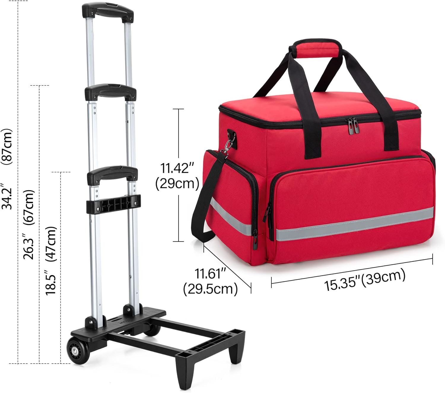 Buy CURMIO Rolling Medical Bag with Wheels, First Aid Responder Bag