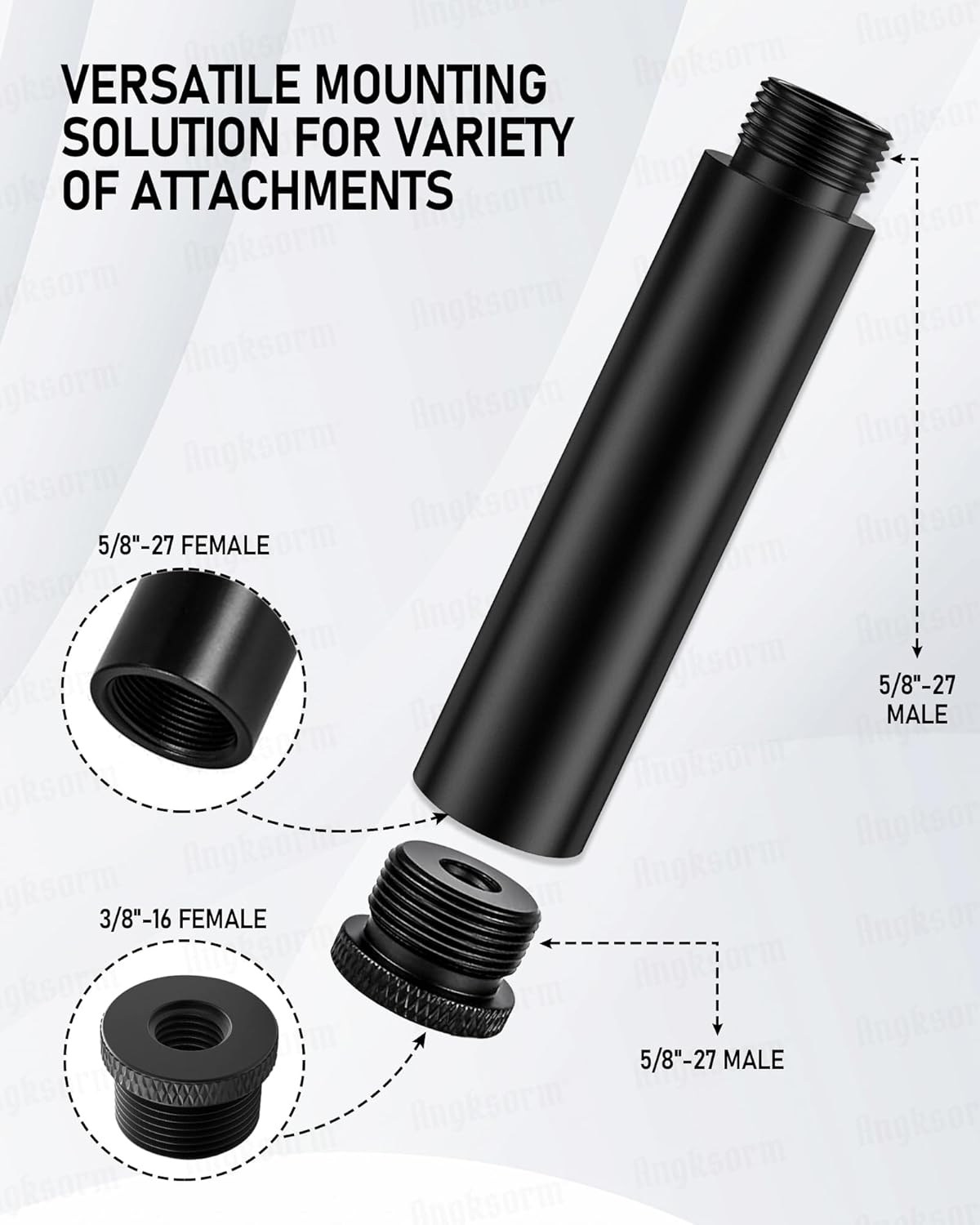 22-INCH Modular Microphone Stand Kit - Heavy-Duty Flexible Gooseneck Desktop Mic Stands Flange Mount Base and Extension Tube