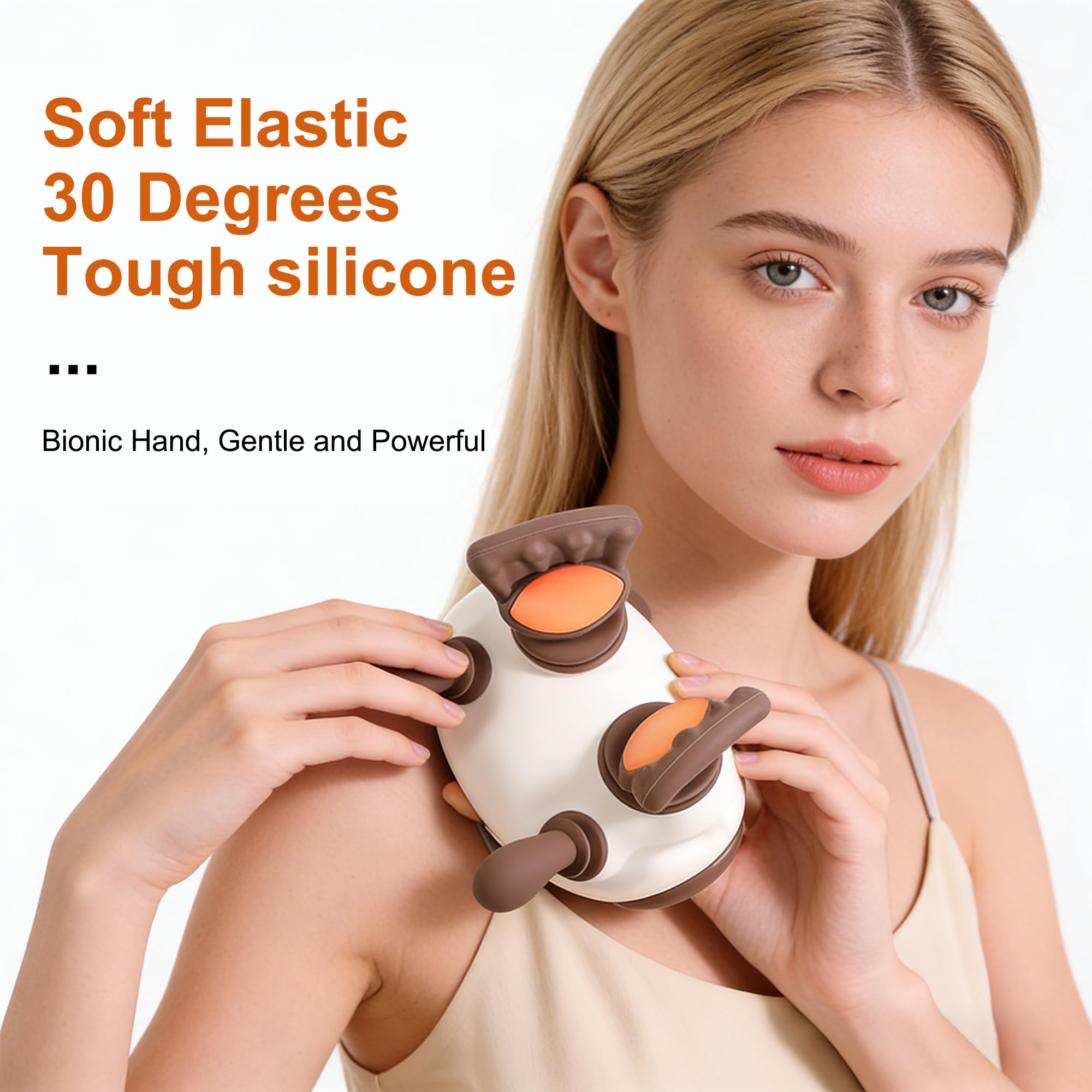 LEERCON Masajeador de cuello y espalda con calor, amasamiento de dedos biónico 3D, almohada de masaje Shiatsu de tejido profundo, portátil para aliviar el dolor, regalo ideal para hombres y mujeres