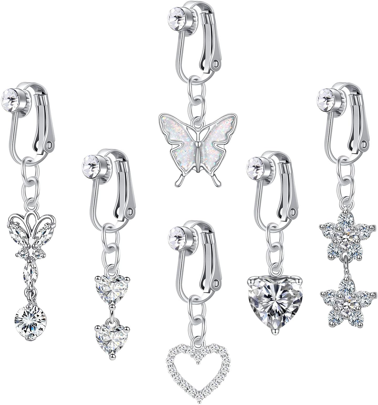 Fake Belly Ring - Clip-on Button Rings, Piercing and Earrings