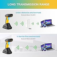 Vista 8 de NETUM Escáner de código de barras Bluetooth industrial QR, actualizado con base de carga, lector de código de barras inalámbrico 2D 1D 2600mAh