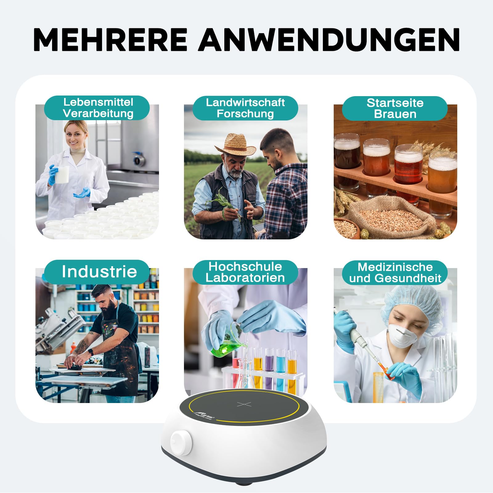 LABFISH mieszadło magnetyczne laboratoryjne, 200-2000PRM, mieszadło laboratoryjne, maks. 3000 ml, mikser magnetyczny do laboratorium i domowego