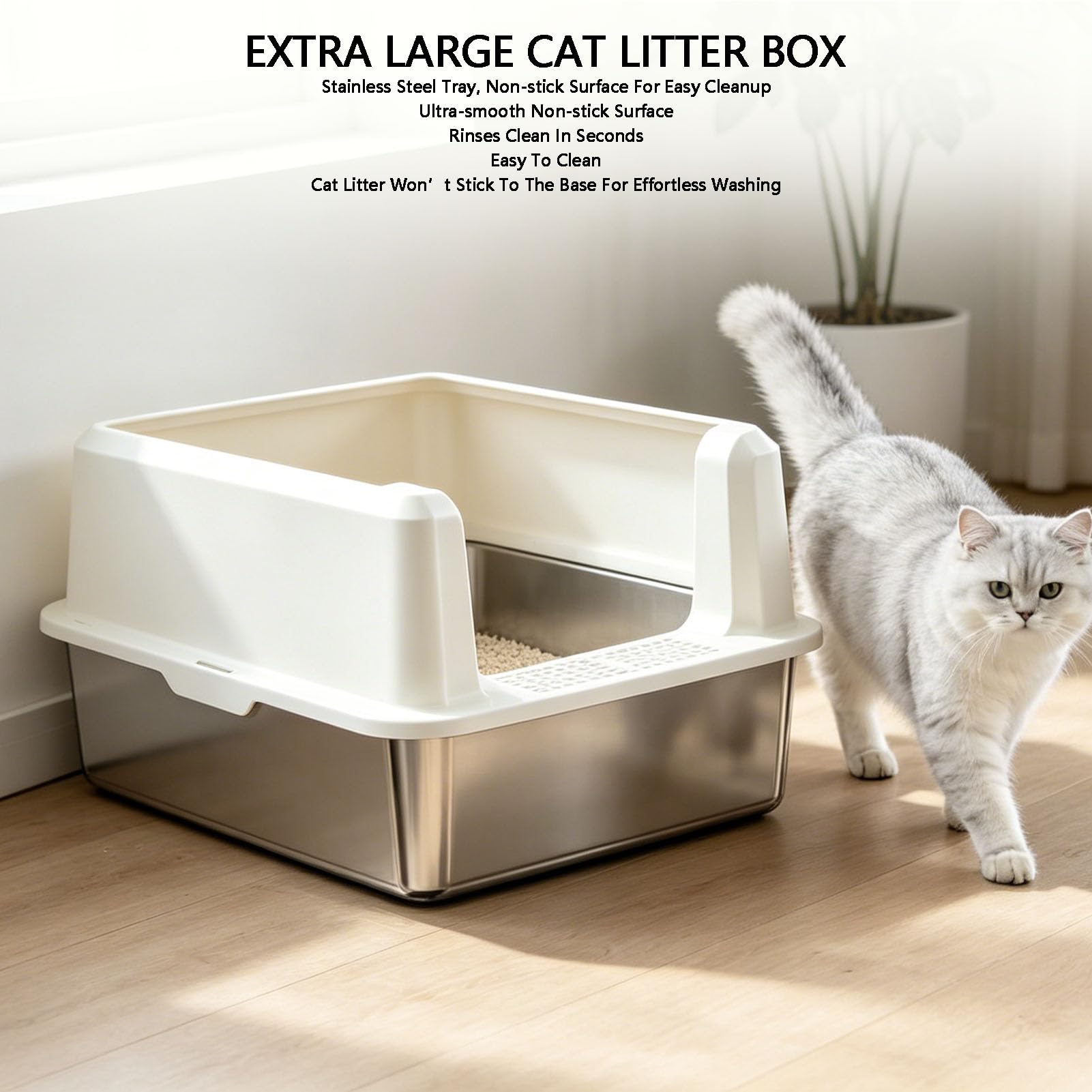 Dpofirs Lettera per Gatto in Acciaio Inox, Aprile Superiore, Extra Large