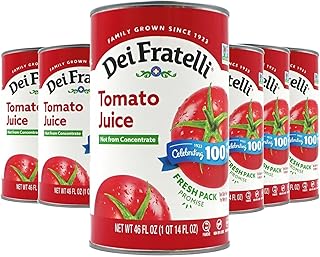 Dei Fratelli Tomato Juice, Vine Ripened Not from Concentrate, 46oz (6 pack)