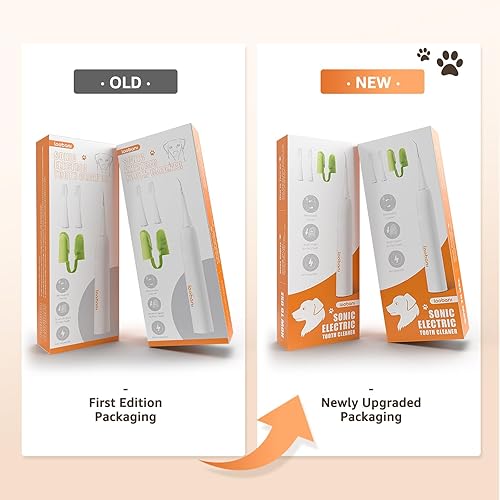Miniatura 8 de LOOBANI Kit de limpieza de dientes de perro, recargable Sonic Electric, blanco, incluye raspador de dientes, 2 cabezales reemplazables, cepillo de