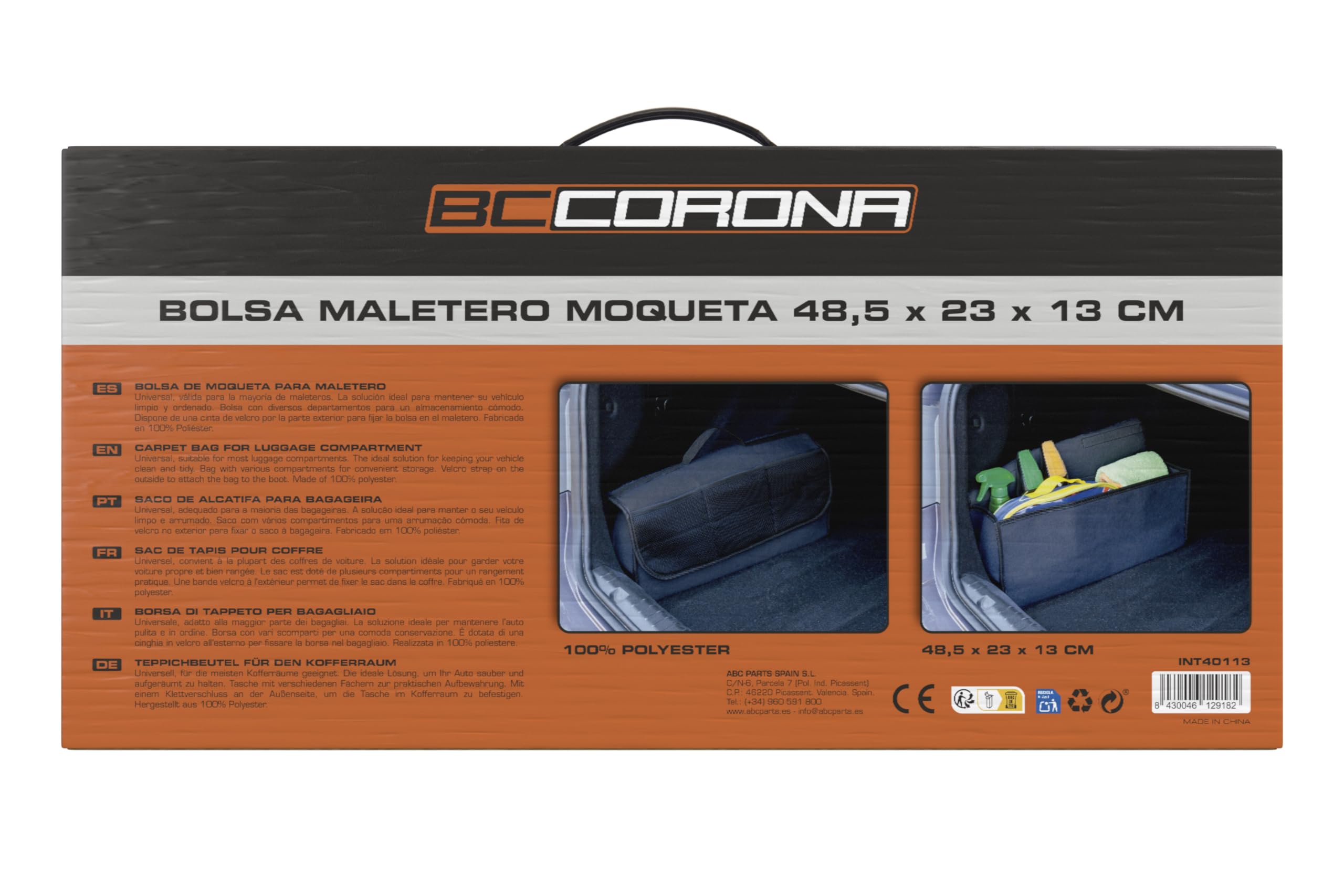 Bc Corona NT40113 Bolsa Maletero Moqueta Cuadrada