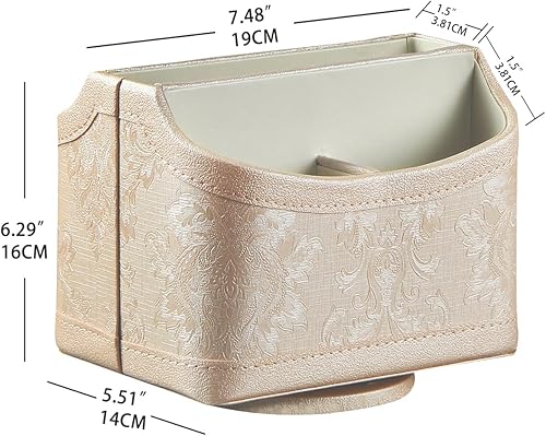 Miniatura 2 de PUSU - Soporte organizador de piel sintética giratorio en 360 grados para control remoto de TV, suministros de escritorio, suministros de oficina,