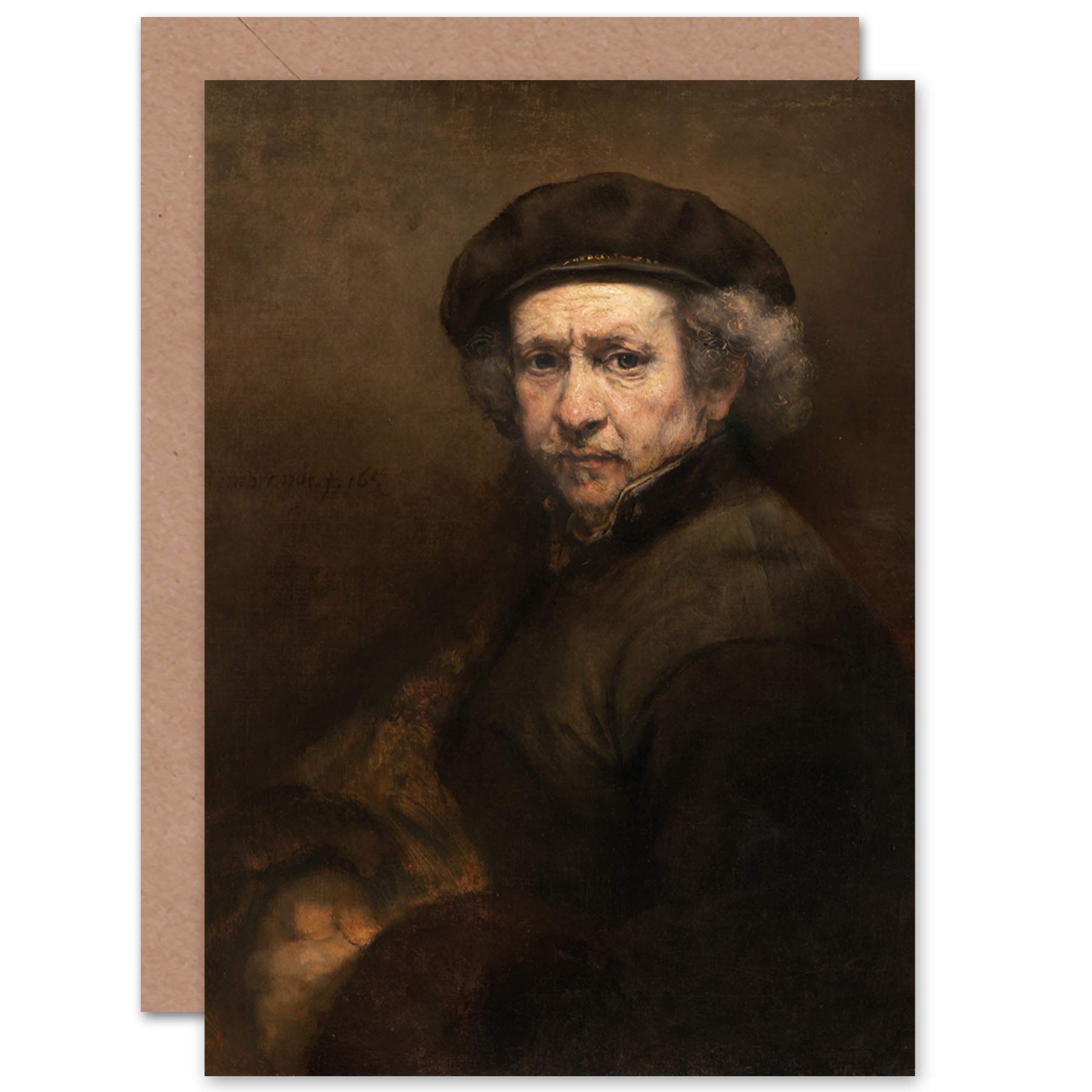 Artery8 Rembrandt Self Portrait Fine Art Greeting Card Plus Envelope Blank Inside