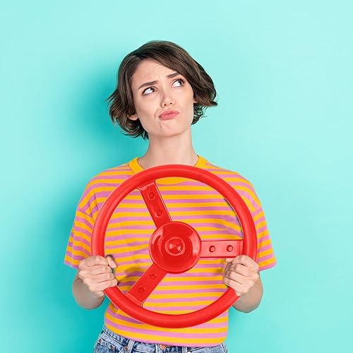 Miniatura 5 de Juego de 2 volantes de plástico pirata con herramientas de montaje para niños, parque infantil, gimnasio al aire libre (azul, rojo)