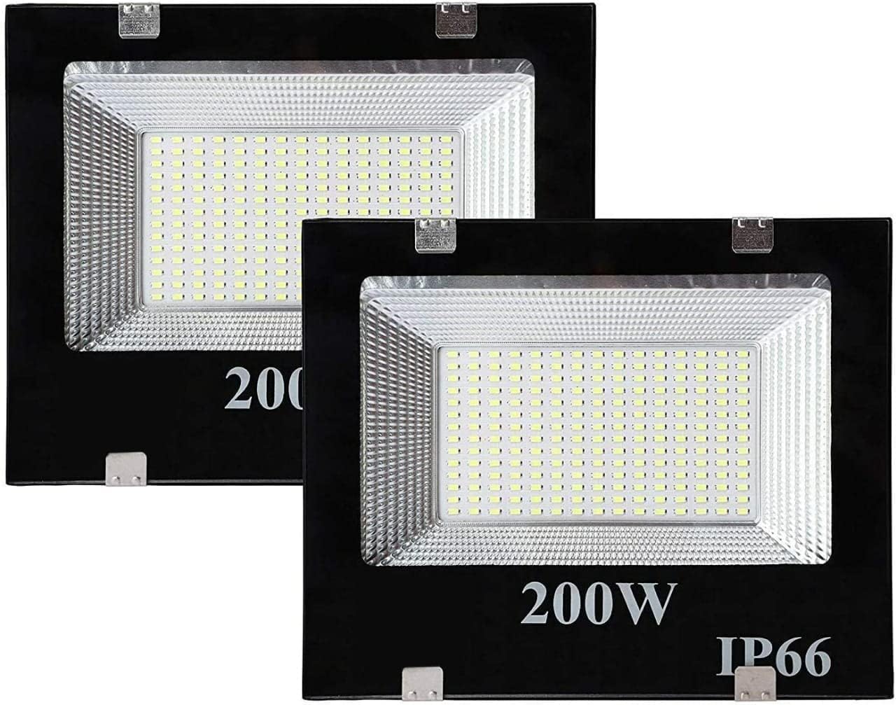 Desidiya® 200W Led Flood Light, IP66 Waterproof Led Lights with 120° Wide Beam | Halogen Light, Focus Led Lamp Light for Yard, Showroom, Shop, Factory, Warehouse, Temple, Tent (Cool White)-Pack of 2
