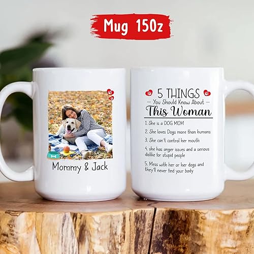 Miniatura 5 de Taza de café con imagen de perro y mamá, taza de café de 11 onzas y 15 onzas, taza de café personalizada para mamá de perro, tazas para dueños de