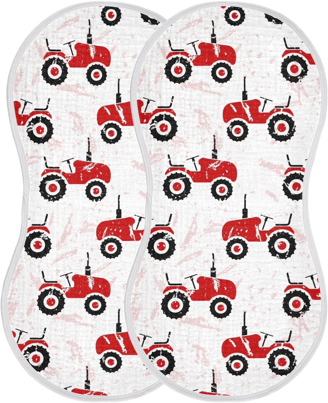 vvfelixl Baby Burp Cloths Red Wheeled Tractors Baby Newborn Cotton Burping Cloths Set Baby Washcloths 4 Pack