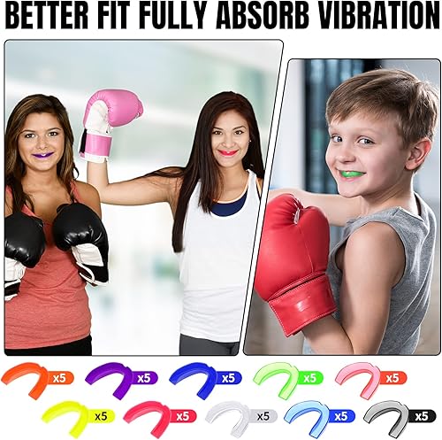 Miniatura 6 de Kathfly 50 piezas de protectores bucales de fútbol, piezas de protección deportiva a granel, férulas atléticas de silicona, accesorios de fútbol,