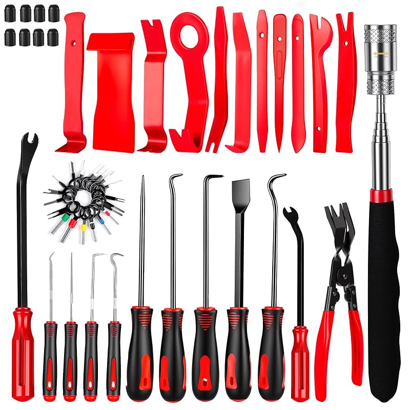 Kit de Ferramentas para Desmontagem Automotiva HLDInie com Extrator de Terminais, Alicates e Espátulas de Nylon, 50 Peças