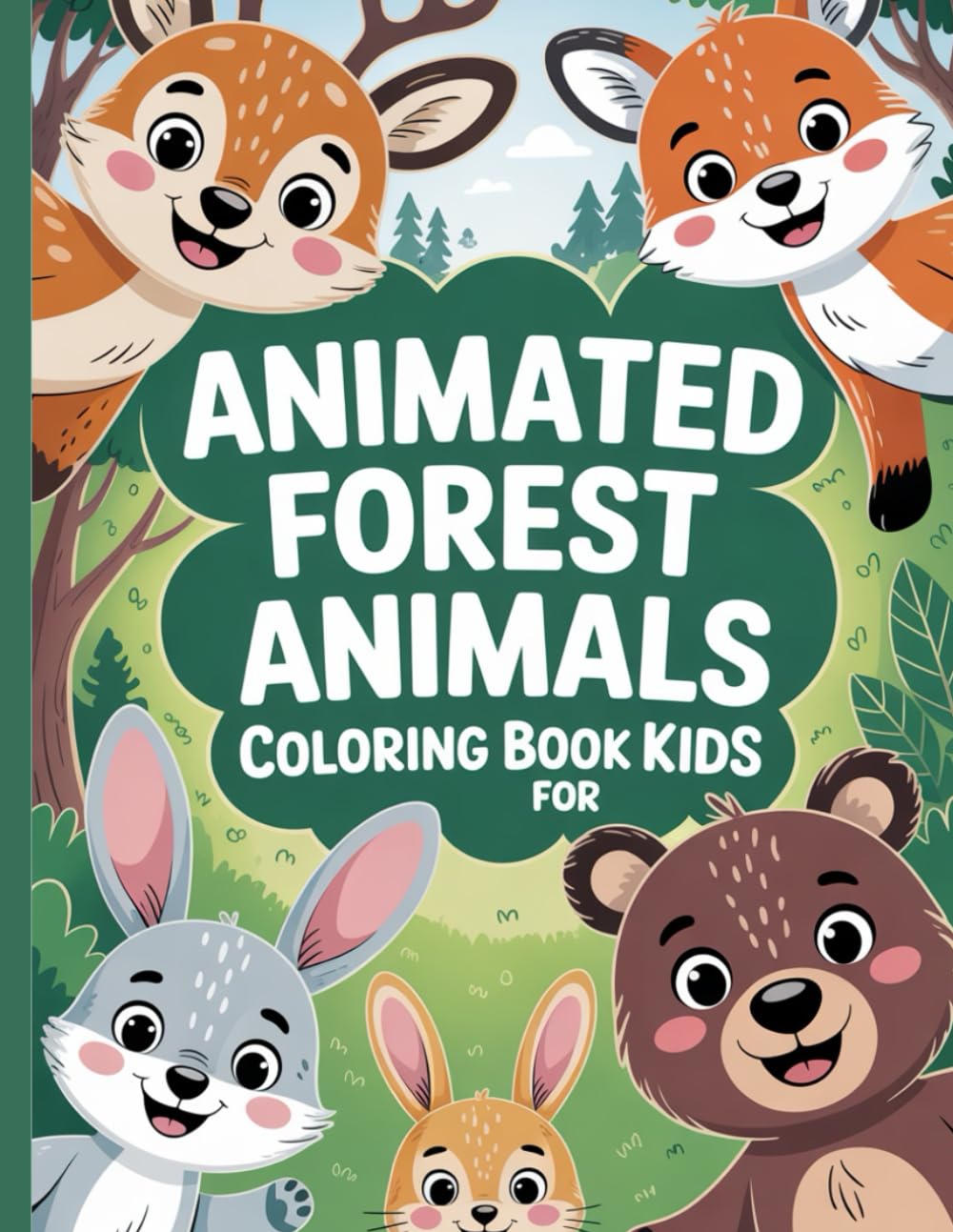Animated Forest Animals Coloring Book for Kids