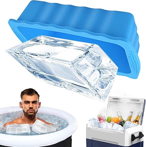 Miniatura 8 de Paquete de 4 moldes de bloque de hielo extra grandes, moldes de silicona extra gruesos de 12 libras, moldes para cubitos de hielo gigantes, moldes