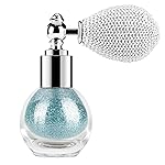 KYDA Highlighter Powder Spray, High Glossy Shimmer Sparkling Powder for Face and Body Glitter Makeup, Body Glitter Spray, Cyan