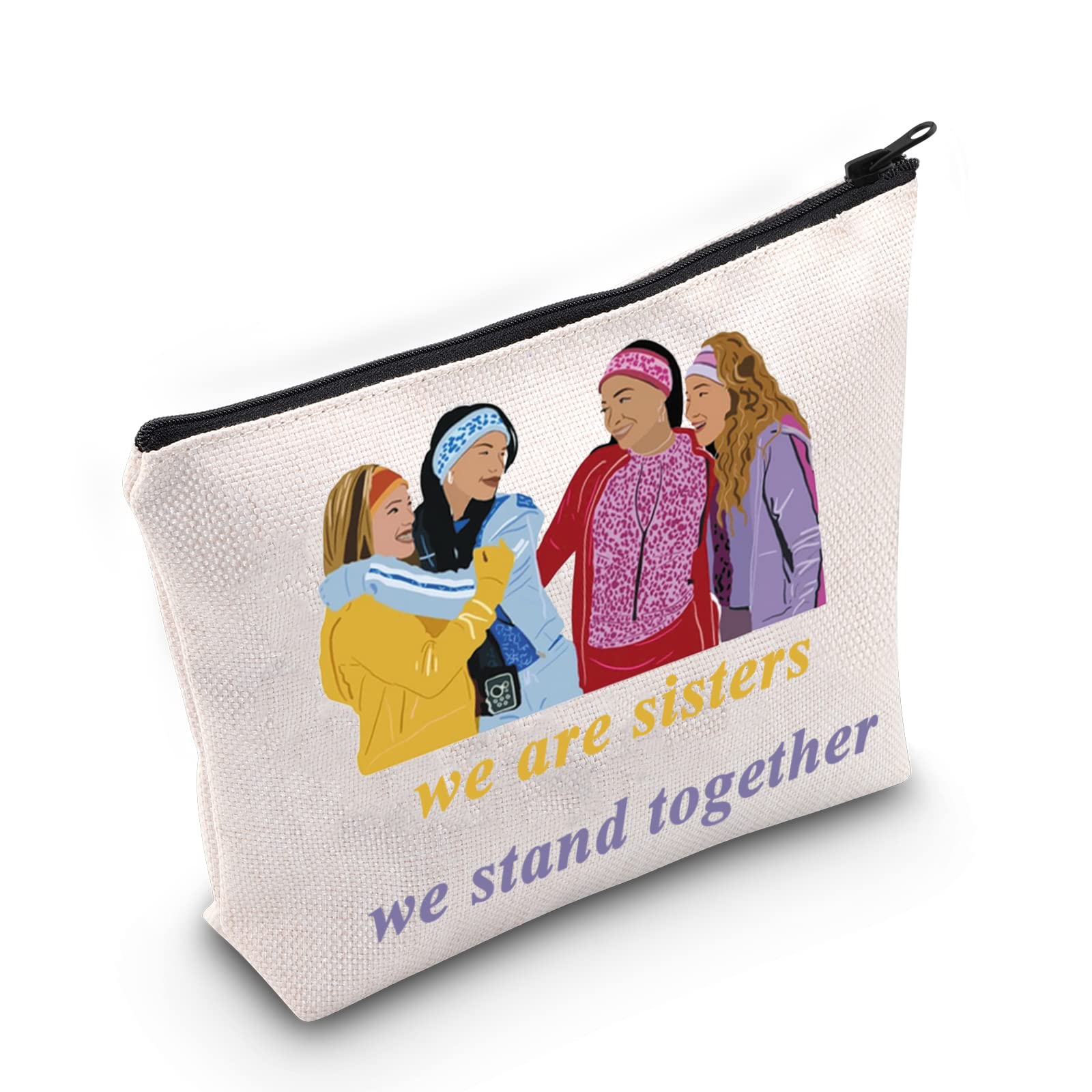 LEVLO Galleria Cosmetic Bag Galleria & Chanel & Aqua & Dorinda Fans Inspired Gift We Are Sisters We Stand Together Makeup Zipper Pouch Bag(We Are