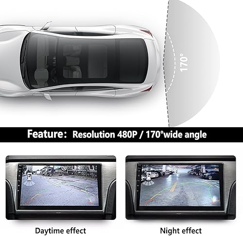 Miniatura 5 de Cámara de respaldo para matrícula, cámara de visión trasera de noche HD con 8 LED, cámara de visión trasera para auto de 170 de ángulo amplio,