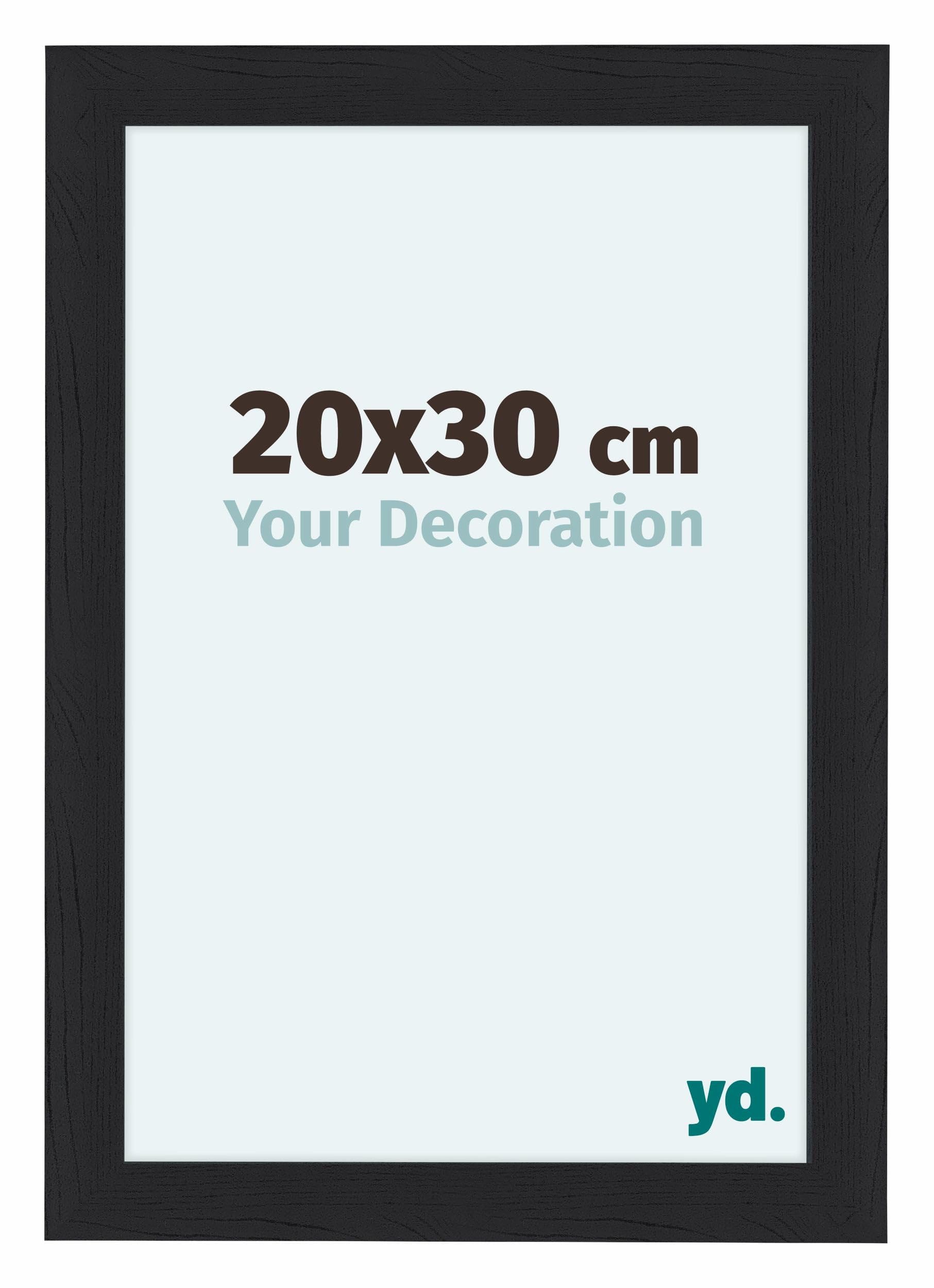 Your Decoration - Picture Frame 20x30 cm - Black Woodgrain - Decorative Wall Frame in MDF with Antireflection - Frame 20x30 - Como — image 1