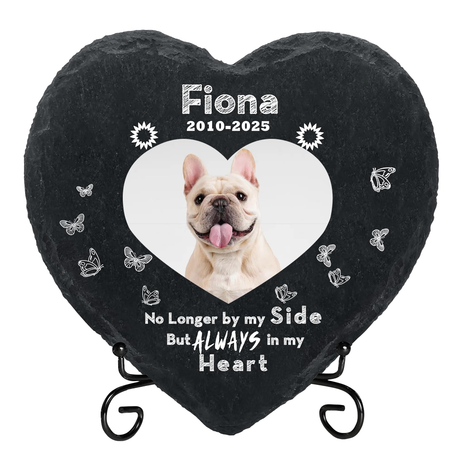 Personalized Dog Memorial Gifts for Loss of Dog, Custom Photo Pet Stone, Personalized Memorial Gifts for Pet Loss, Gift for Cat Lovers, Stones for Dogs, Cemetery Decorations for Grave (Design J)