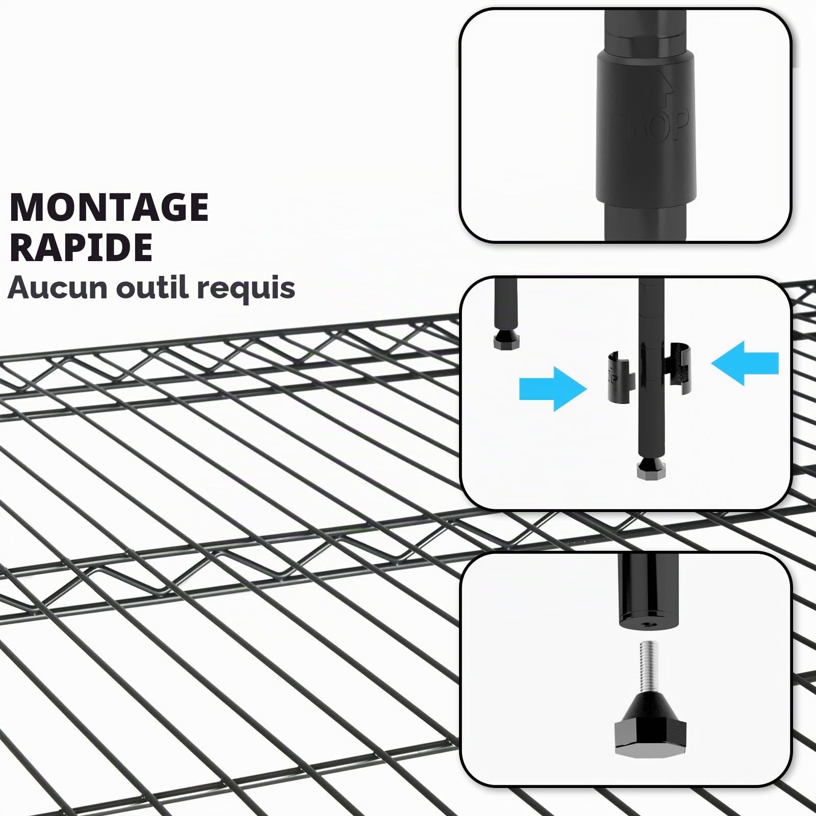 Floordirekt Unité de rangement 55 x 35 x 140 cm avec 5 étagères, étagères réglables en hauteur et pieds de nivellement, poids max 640 kg (noir Rocky Black)