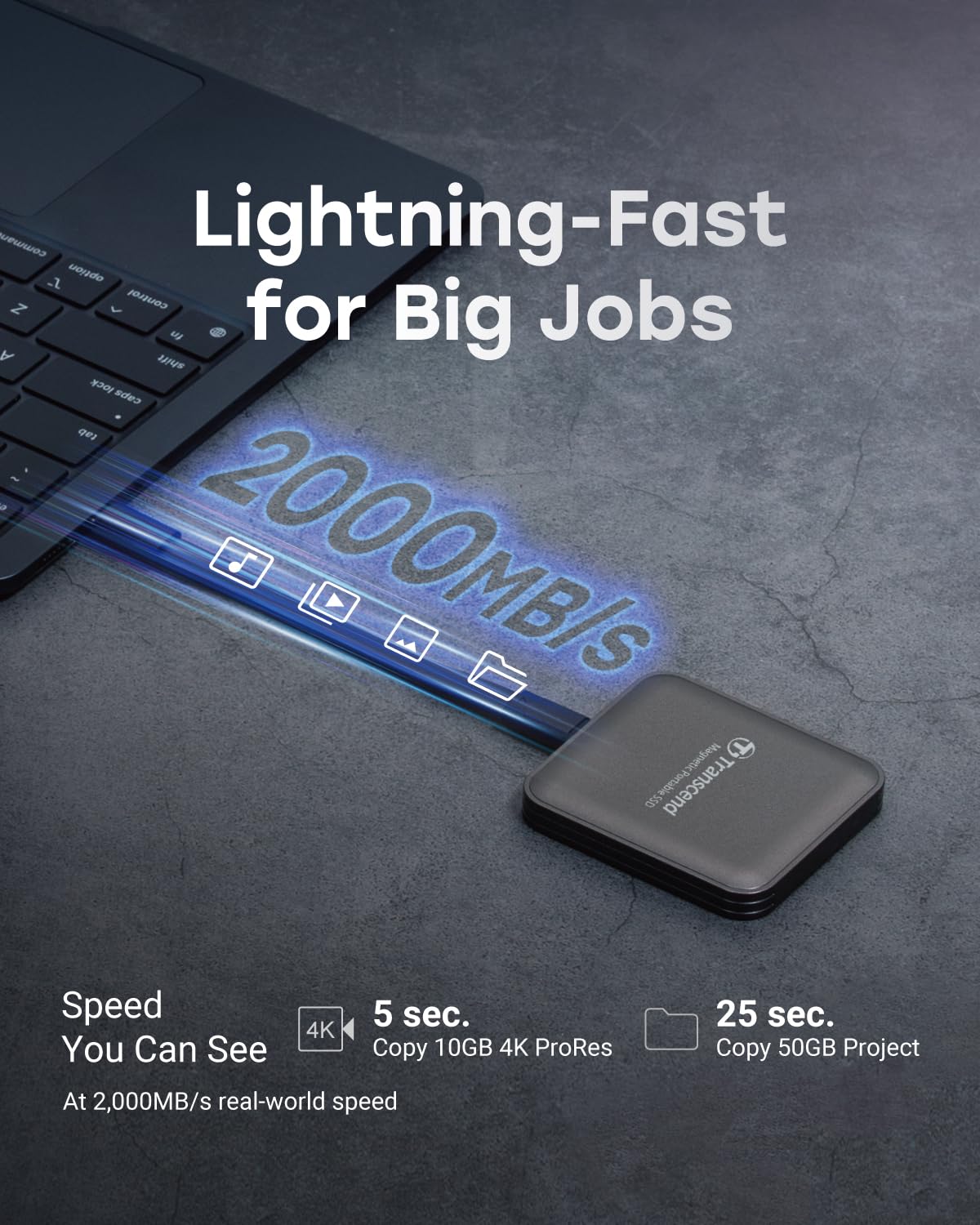 Transcend USB20Gbps Magnetic Portable SSD TS4TESD420C