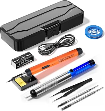 Rechargeable Soldering Iron Kit,800mah USB Wireless Electric Soldering,Cordless Portable,Suitable for DIY and home appliance repair Basic