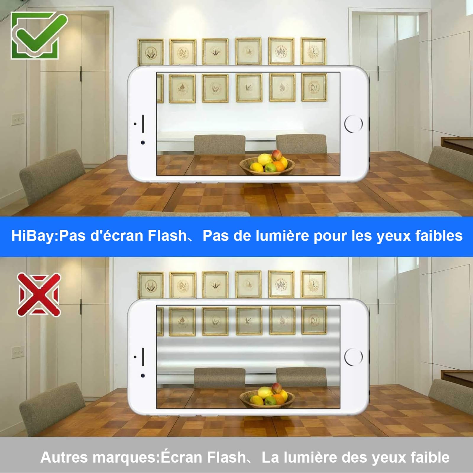 HiBay Spot LED Encastrable GU10,10x 5W Blanc Chaud 3000K Orientable 30°,Éclairage encastré Inox Trou 68mm 220V,Avec 4 Cadre Spot encastrable,Ampoules douille gu10