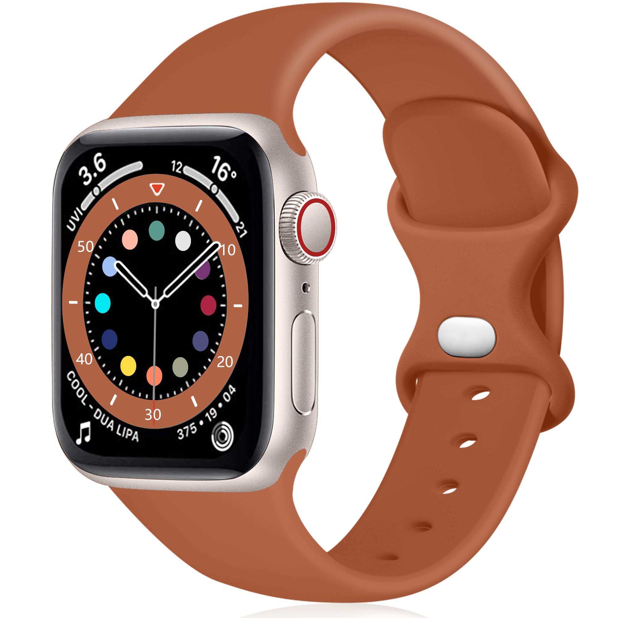 Epova Silicone Strap Compatible with Apple Watch Strap 40mm 38mm 41mm 42mm, Replacement Straps for iWatch SE 3 Series 11 10 9 8 7 6 5 4 3 2 1, Black, Small — view 25