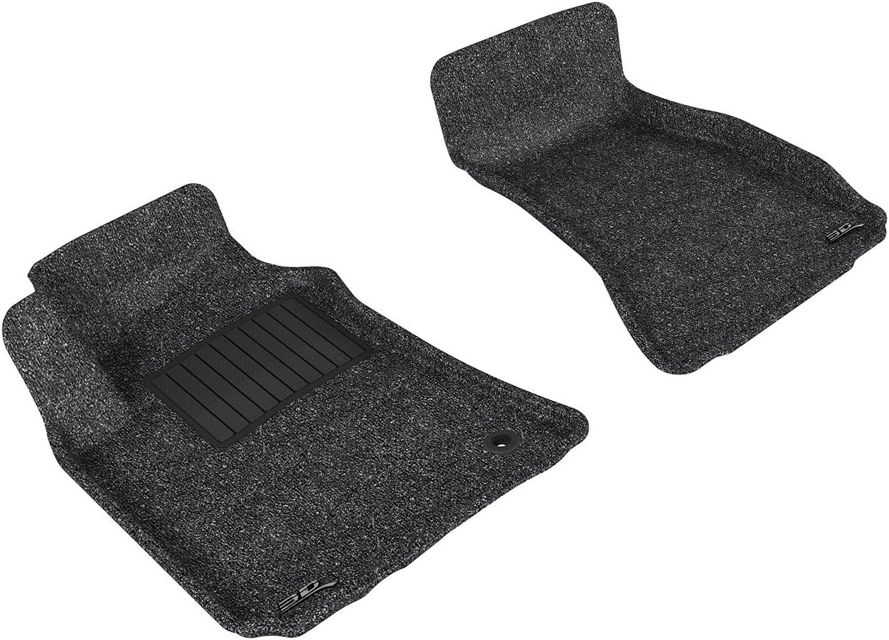 3D MAXpider Carpet Floor Mats for Dodge Challenger 2008-2010 Custom Fit Car Floor Liners, Classic Series (1st Row, Gray) (L1DG01512201)