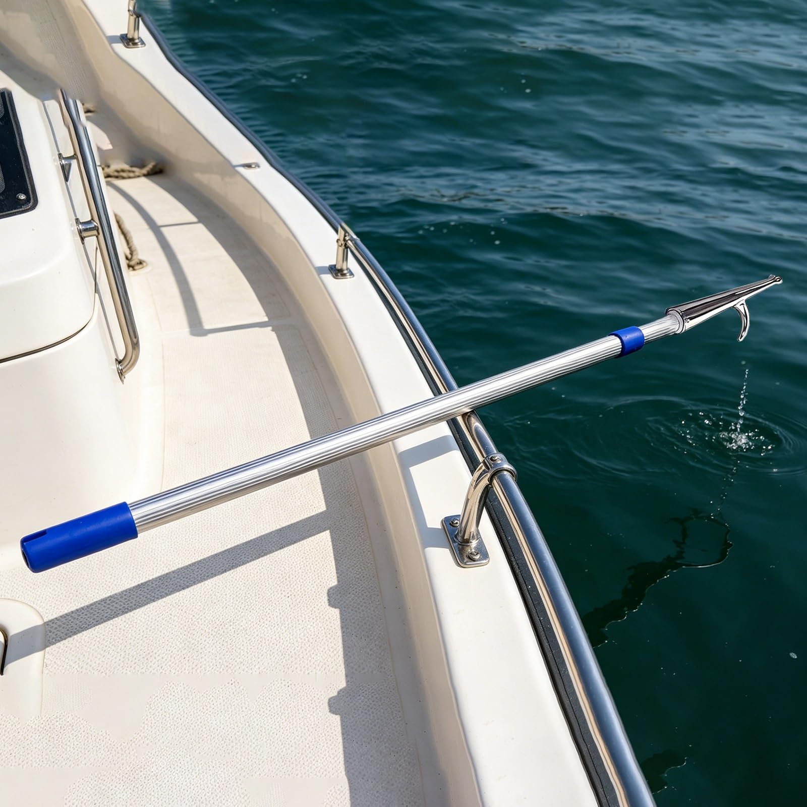 MLYAYE Telescoping Boat Hook Pole for Docking, 26 Ft 23 20' 16 13 10 Feet Aluminum Professional Decoy Lure Retriever Rod for Mooring Yacht/Kayak(8M/26.2FT)