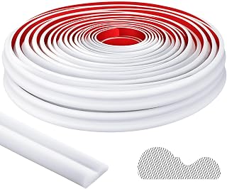32.8ft Peel and Stick Molding Chair Rail Panel Flexible Wall Molding Trim Self Adhesive Panel Moulding for DIY Home Wall Protection Cabinet Border Mirror Frame(0.9 Inch X 32.8 ft,White)