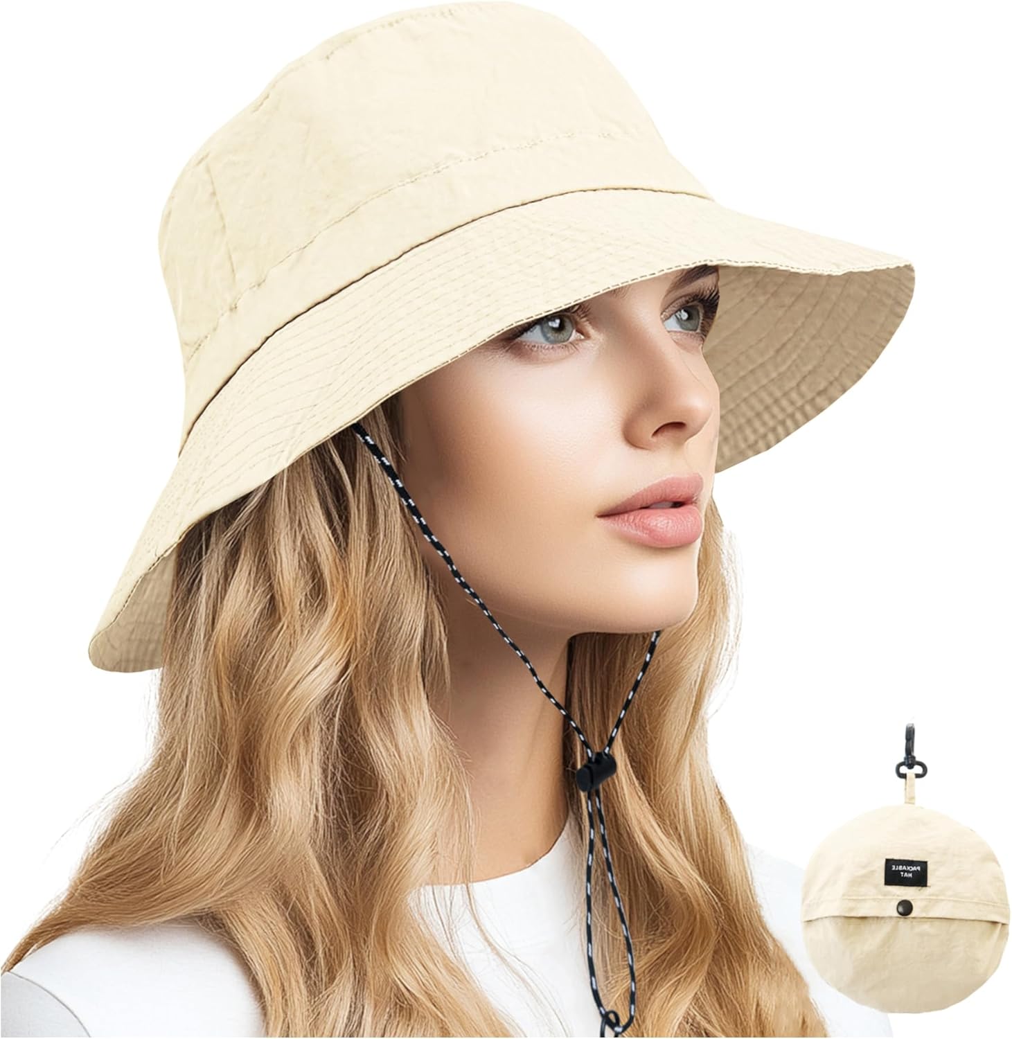 NPQQUAN Waterproof Quick Dry Bucket Hats for Woman Men Packable Foldable Rain Sun Hat Lightweight Hiking Hat